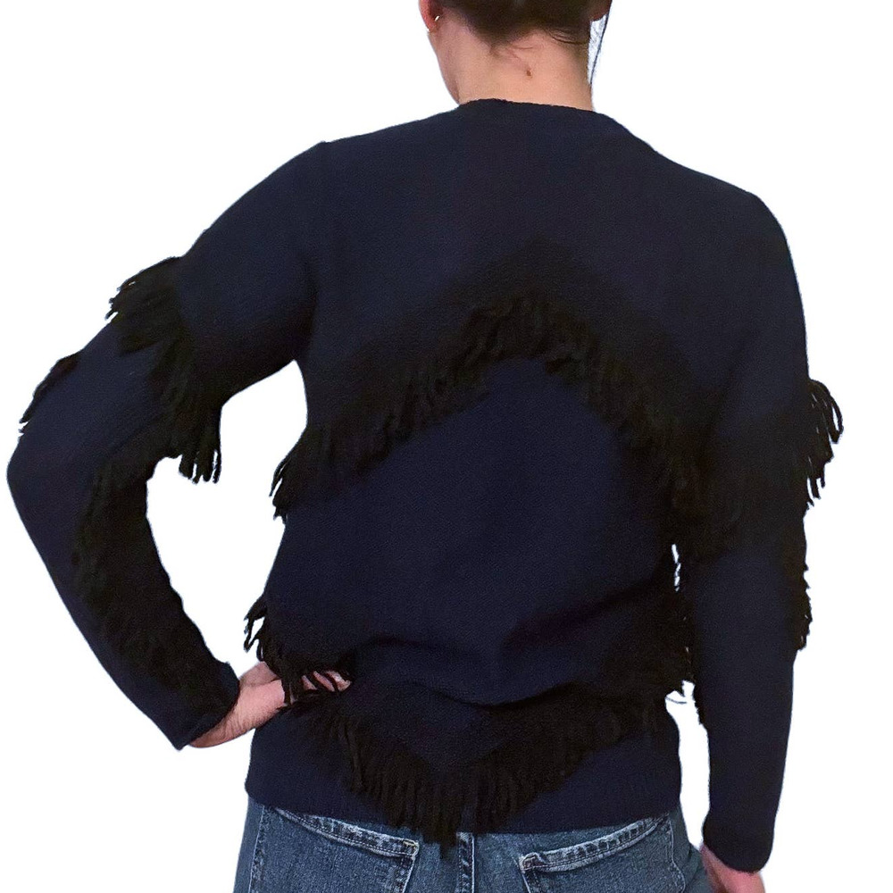 TANYA TAILOR FRINGE CHA CHA ALPACA SWEATER JUMPER BOHO STYLE WOMEN SIZE XS/S - Picture 3 of 16